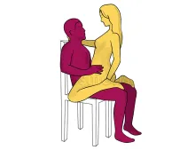 439. 骑在椅子上的牛仔女郎